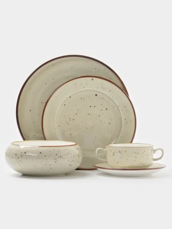 Тарелка Magistro Mediterana, d=23.7 см, фарфор, бежевая