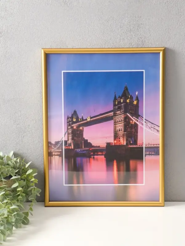 Фоторамка для фото "Vivo" 30х40 см,  набор 3 шт, (пластиковый экран), золото