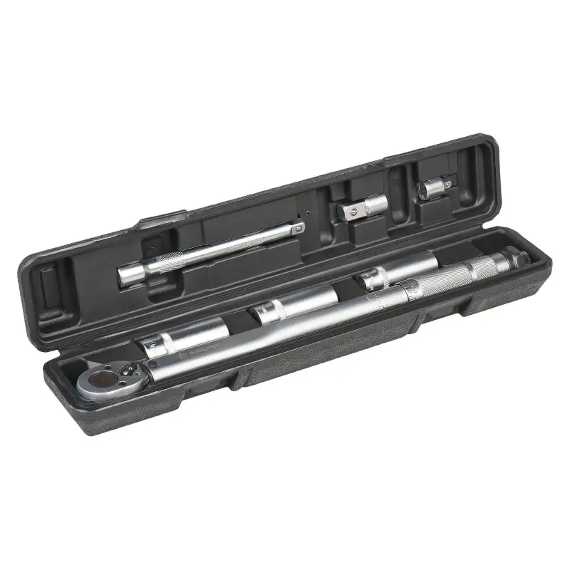 Ключ динамометрический 3/8" 19-110Нм,набор 7 пр(адапт1/4"1/2"голов14,17,19удл150), кейс