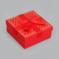 Набор подарочных коробок 3 в 1, с бантом, 19&times;19&times;9.5 см, 17&times;17&times;8 см, 15&times;15&times;6.5 см