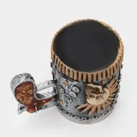Кружка &laquo;Панк.Череп. Хэллоуин&raquo;, 400 мл, 14.5&times;9&times;11 см, нержавеющая сталь, серебристая, ручка МИКС