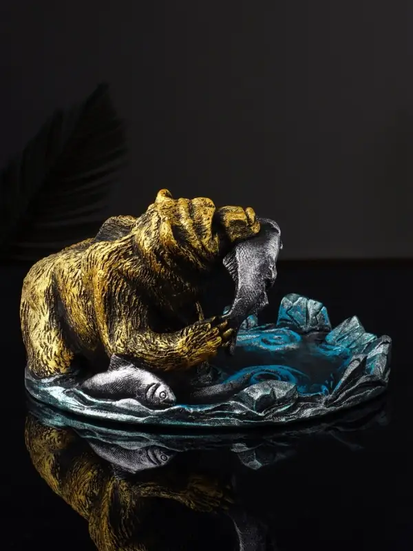 Подставка для мелочей «Медведь с лососем», 9.5×15.5×17 см