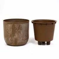 Кашпо со вставкой 7,8 л d28 см h25,5 см МИКРИТ бежевый слайн