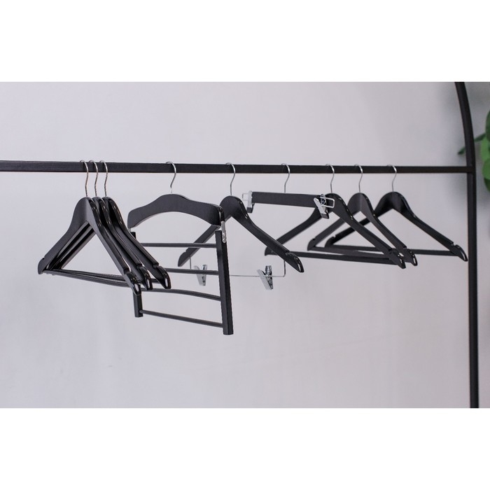 Плечики - вешалка для брюк и юбок LaDо́m Bois, 44,5×1,2×27,5 см, с зажимами, широкие плечики, деревянная сорт А Плечики - вешалка для брюк и юбок LaDо́m Bois, 44,5×1,2×27,5 см, с зажимами, широкие плечики, деревянная сорт А