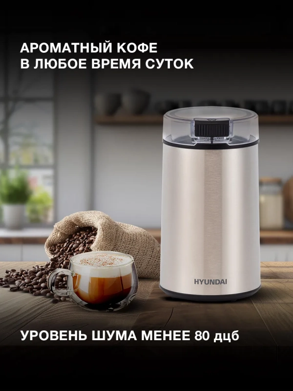Кофемолка HYC-G5261 серебристый Кофемолка HYC-G5261 серебристый