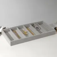 Подставка для украшений QF, 6 ячеек, 38&times;18.5&times;3.5 см, серая