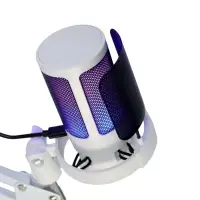 Микрофон конденсаторный для ПК, USB, пантограф, поп-фильтр, подсветка, шумоподавление, белый