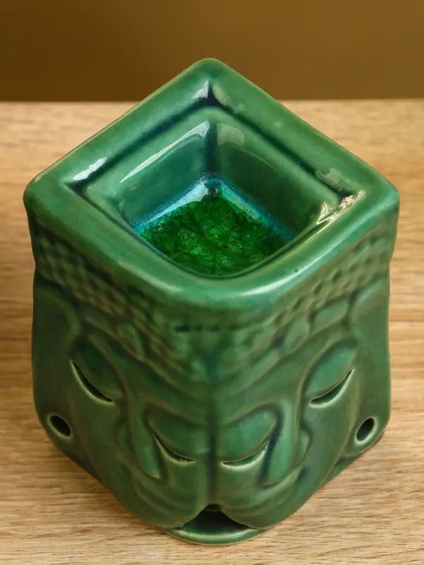 Аромалампа "Близнецы" керамика, цв. зелёный, 6,5х6,5х9 см
