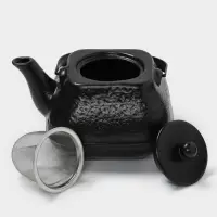 Чайник заварочный Magistro Black Swan, с ситом, 850 мл, керамика, чёрный