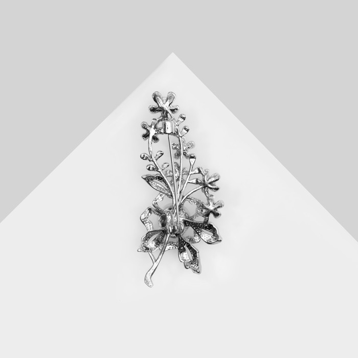 Брошь «Цветок» гипсофила, цвет белый в серебре Брошь «Цветок» гипсофила, цвет белый в серебре