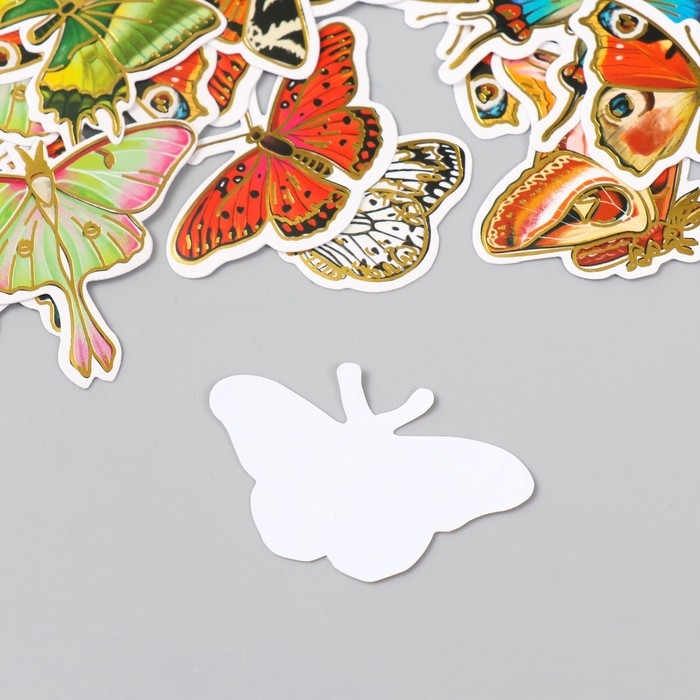 Наклейки для творчества Наклейки для творчества "Мир бабочек" тиснение золото набор 48 шт 9х7х0,8 см