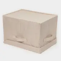 Короб стеллажный с крышкой LaDо́m, 38&times;26&times;24 см, бежевый, материал батист