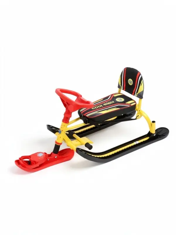 Снегокат &laquo;Twiny 2+&raquo; Спортивный, со спинкой, с родительской ручкой, жёлтый, TW2+/S Nika