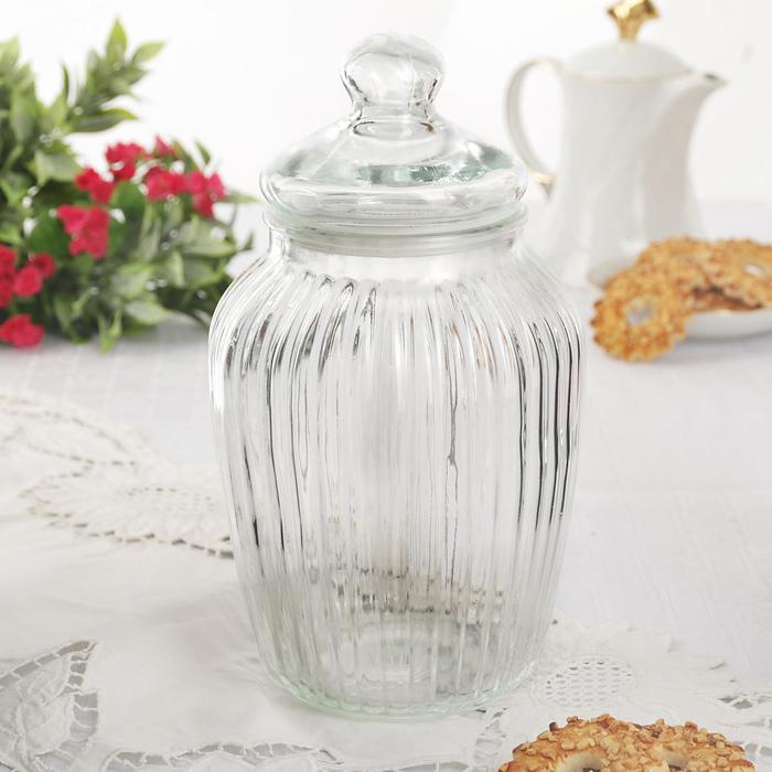 Банка для сыпучих продуктов «Луана», 2,1 л, цвет прозрачный Банка для сыпучих продуктов «Луана», 2,1 л, цвет прозрачный