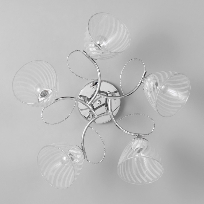 Люстра Люстра "Нора" 5х60Вт Е27 Хром 56х56х26см