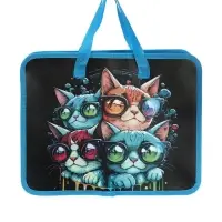 Папка с ручками &laquo;Котики&raquo;, А4, пластиковая, 70 мм, 322&times;256 мм