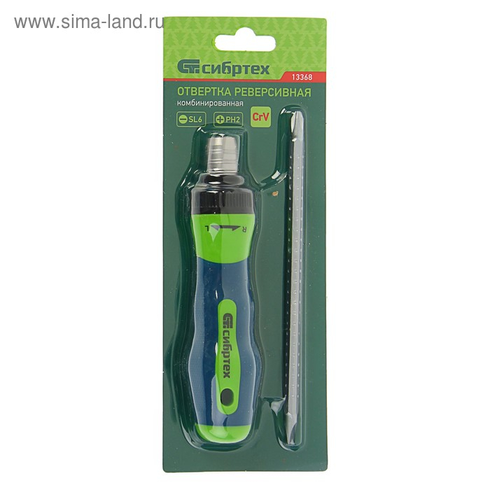 Отвёртка 2 в 1  Отвёртка 2 в 1 "СИБРТЕХ", CrV, реверсивная, комбинированная