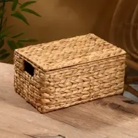 Корзинка прямоугольная с крышкой, 33×22×14 см, водный гиацинт Корзинка прямоугольная с крышкой, 33×22×14 см, водный гиацинт