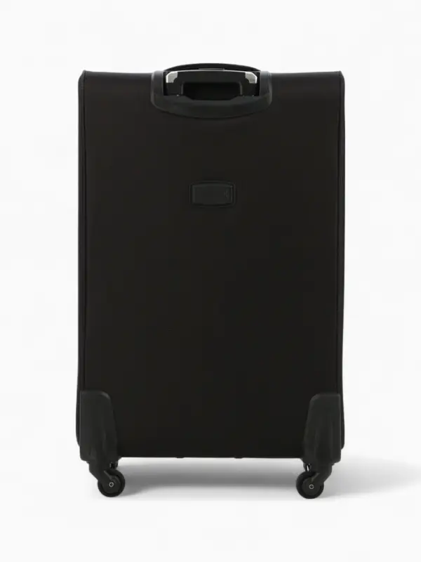 Чемодан 28 Чемодан 28", Текст, 45*28*77, отд на молнии, 2 нар/карм, увелич, код замок, 4 колеса, черный 10875