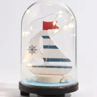 Фигурка декоративная &laquo;Парусник&raquo;, в куполе, с подсветкой, 8.8&times;8.8&times;14 см