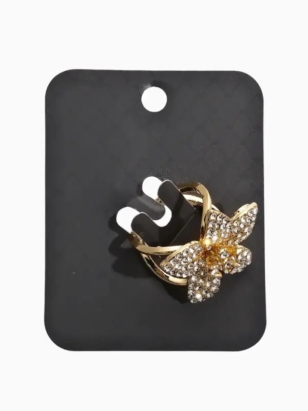 Кольцо для платка &laquo;Цветок Лилии&raquo;, белое в золоте