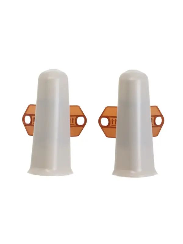 Угол наружный для плинтуса &laquo;Деконика&raquo;, с крепежом, 85 мм, 2 штуки, цвет 002 светло-серый