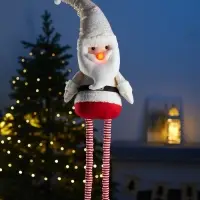Фигура текстиль «Дед Мороз» 55-84 см, телеск-е ножки, 1LED, LR1130х3 (в компл.), Т/БЕЛЫЙ