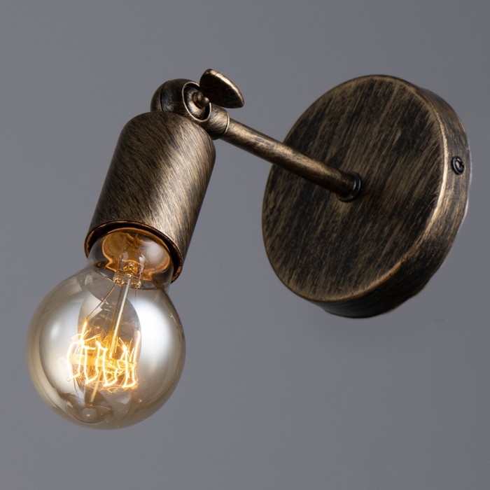 Бра"Миява" 1х40Вт Е27 черный с золотой патиной 9х10х13 см