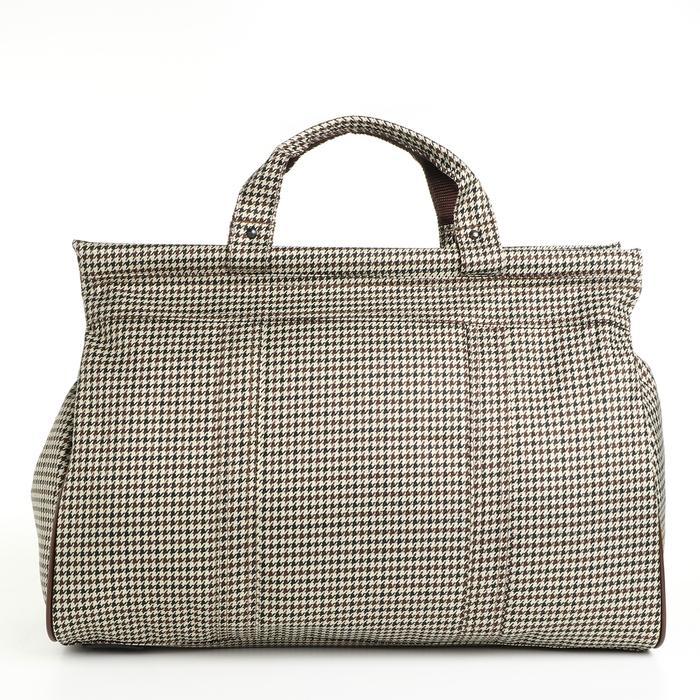 Сумка дорожная на молнии, наружный карман, длинный ремень, цвет бежевый/коричневый