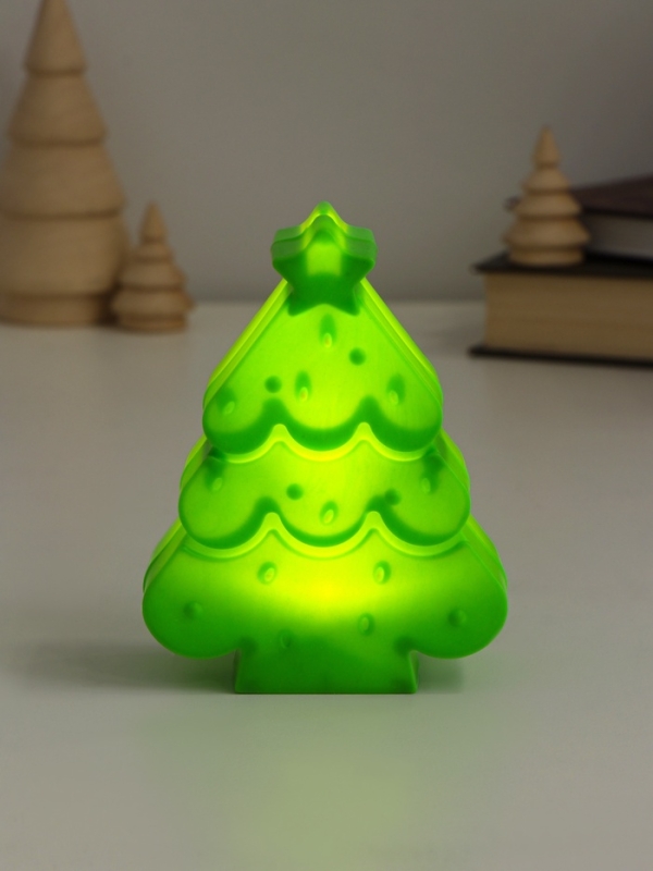 Сувенир пластик свет  Сувенир пластик свет "Ёлочка со звездой" 3хLR1130 8,5х4х10,8 см