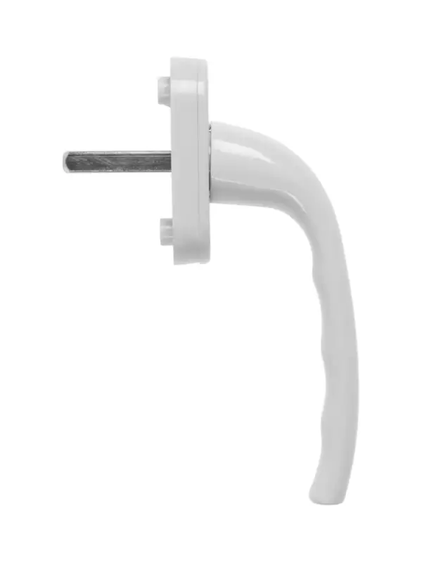 Ручка для окон ПВХ ТУНДРА, алюминий и пластик, 32 мм, цвет белый, набор 2 шт