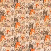 Бумага упаковочная крафтовая «Котики с подарками», 70 х 100 см