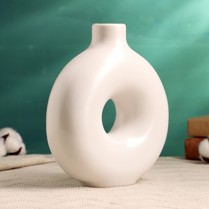 Кашпо - ваза  Кашпо - ваза "Линд" белая, 21х17х7см