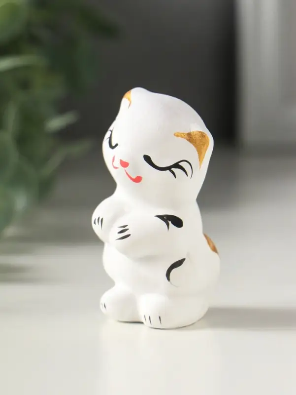 Фигурка керамика &laquo;Котик милашка&raquo;, 7 см, белый