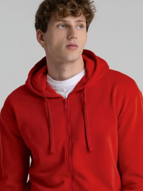 Толстовка на молнии с капюшоном Siverga Heavy 2.0, красная, размер XS