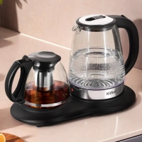 Чайный набор стеклянный чайник, заварник КТ-6733 2 л+1,2 л Чайный набор стеклянный чайник, заварник КТ-6733 2 л+1,2 л