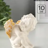Фигурка гипс &laquo;Ангел спит&raquo;, 10&times;8&times;7 см, белый с позолотой