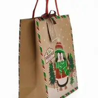 Пакеты подарочные, крафт, набор 3 шт. &laquo;Новогодний&raquo; 26&times;30&times;9 см