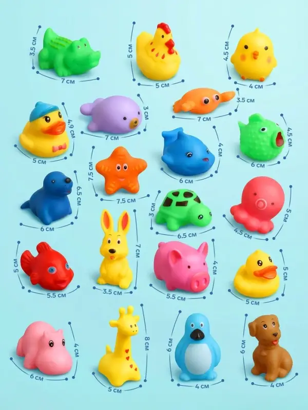 Набор резиновых игрушек для ванны Крошка Я &laquo;Малыши&raquo;, с пищалкой, 20 шт.