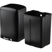 Ведро мусорное с педалью и доводчиком Luscan 12л,черное,прямоуг,металл