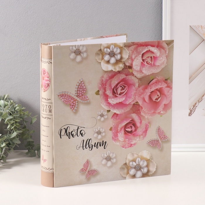 Фотоальбом на 800 фото 10х15 см Фотоальбом на 800 фото 10х15 см "Розовый шик" в коробке золотая обводка 5,5х30,5х33,5 см