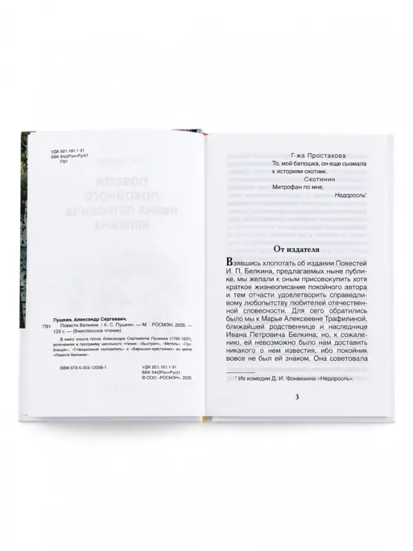 Внеклассное чтение "Повести Белкина" Пушкин А.С. 6+