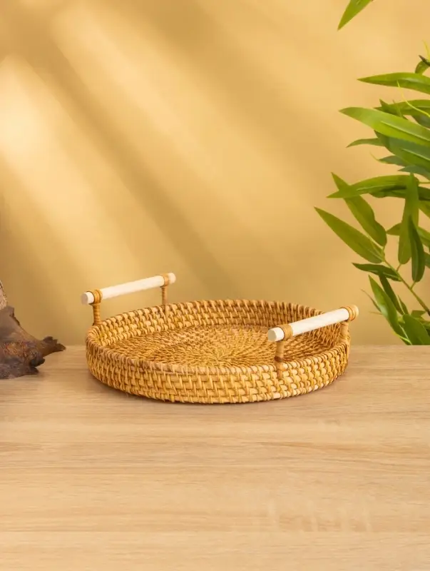 Поднос плетёный 22х22х3 см, ротанг Поднос плетёный 22х22х3 см, ротанг