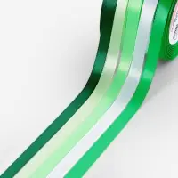 Атласная лента, набор 5 шт., 10 мм, 23&plusmn;1 м, белая, зелёная