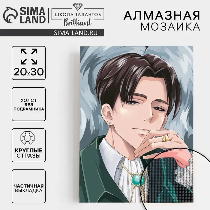 Алмазная мозаика с частичным заполнением на холсте &laquo;Стиляга&raquo;&lrm;, 20&times;30 см