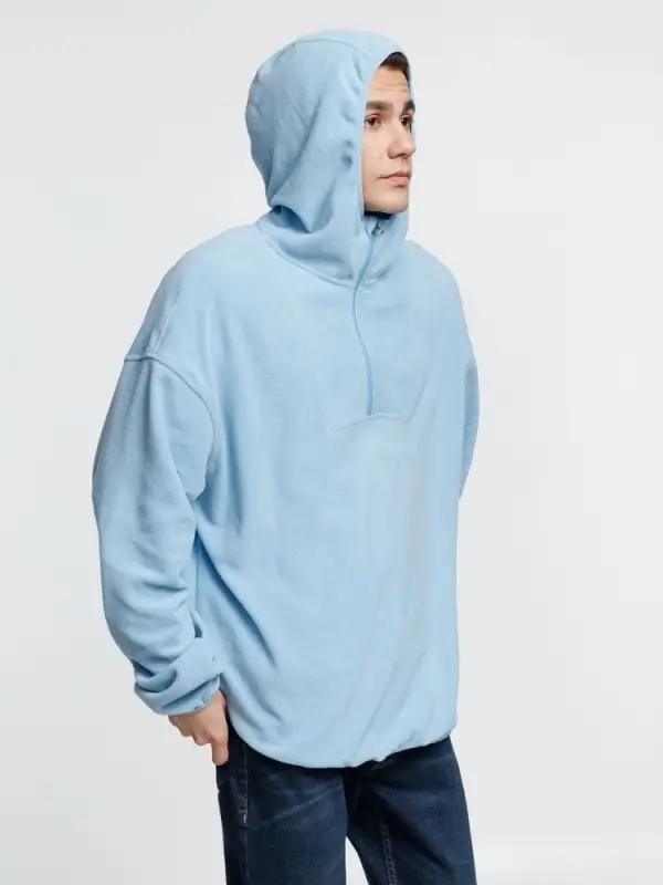 Анорак флисовый унисекс Fliska, голубой, размер M/L Анорак флисовый унисекс Fliska, голубой, размер M/L