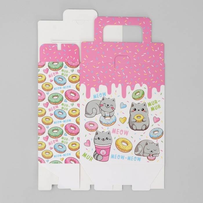 Коробка подарочная складная, упаковка, «Котик», 18 x 15 x 7.5 см