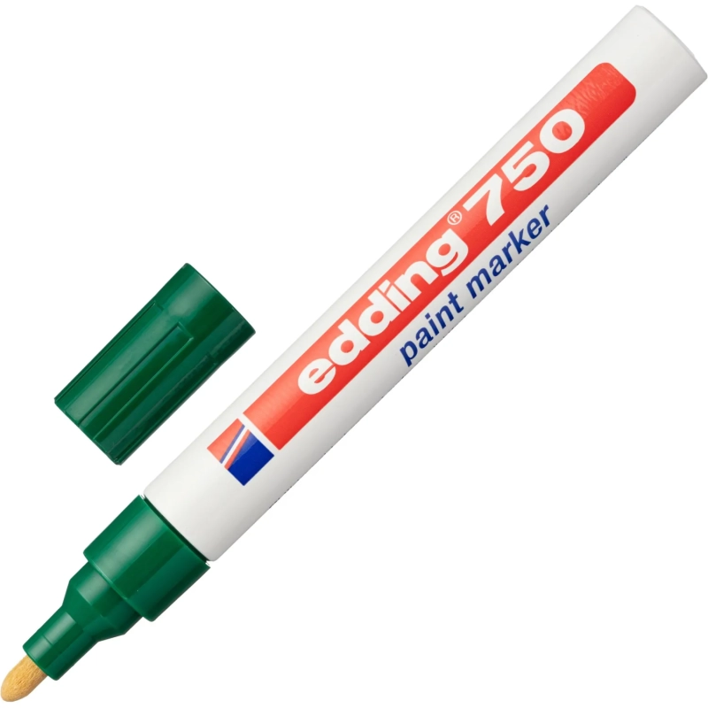 Маркер лаковый EDDING E-750/4 зеленый 2-4мм, мет. корп