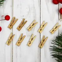 Прищепки декоративные в тёмном золоте, 50 шт.