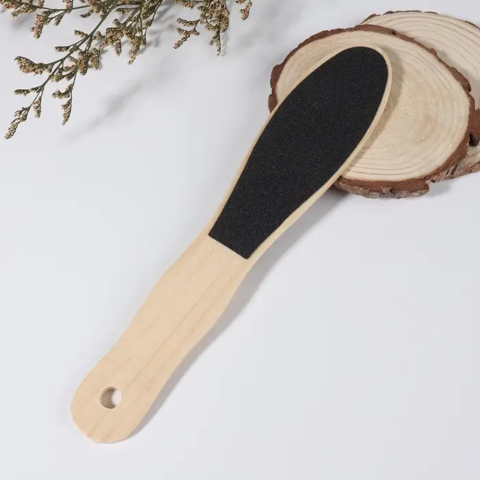 Пилка для пяток, наждачная, двусторонняя, 23.6 см, деревянная